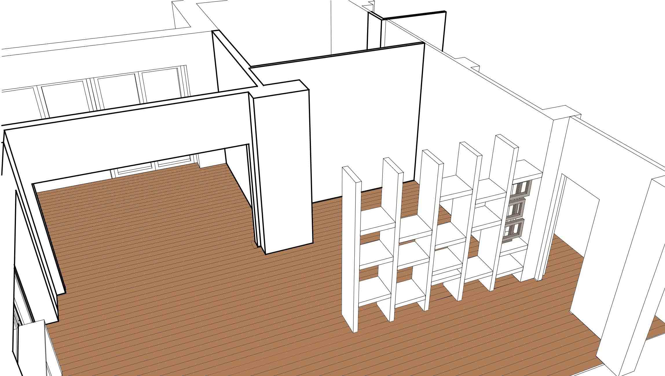 m2vstudio architettura e design render parete attrezzata2 montesacro1